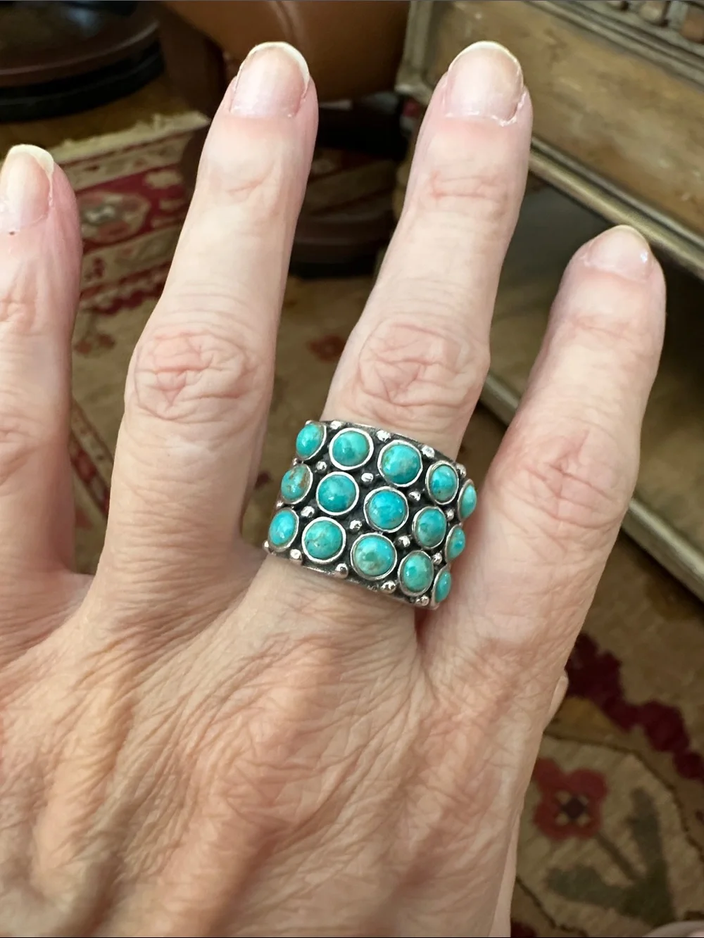 Jay King Turquoise Multi-Stone Wide Band Ring - Picture 1 of 5